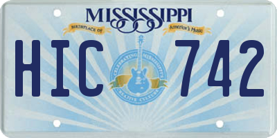 MS license plate HIC742