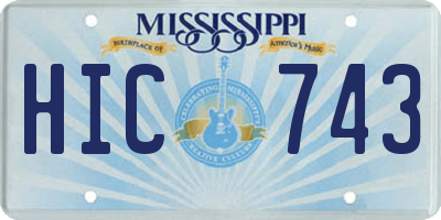 MS license plate HIC743