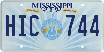 MS license plate HIC744