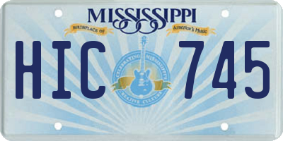 MS license plate HIC745