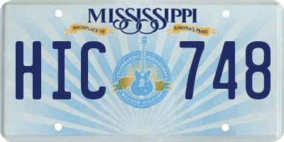 MS license plate HIC748