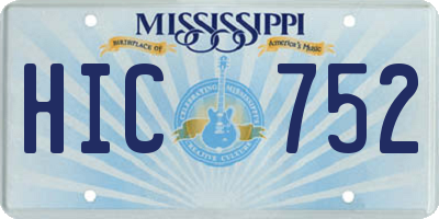MS license plate HIC752