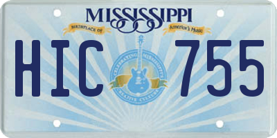 MS license plate HIC755