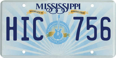 MS license plate HIC756