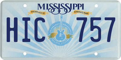 MS license plate HIC757