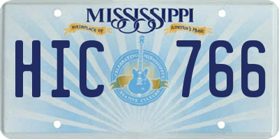 MS license plate HIC766