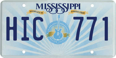 MS license plate HIC771