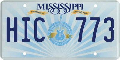 MS license plate HIC773