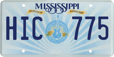 MS license plate HIC775