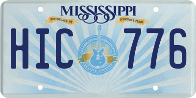 MS license plate HIC776