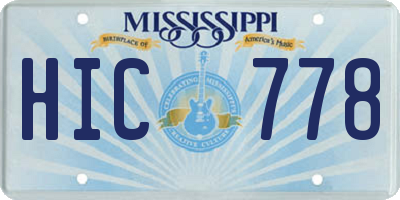 MS license plate HIC778