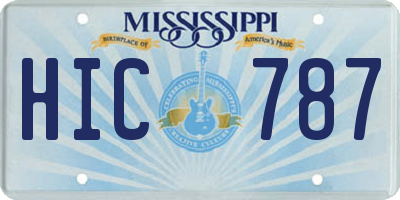 MS license plate HIC787