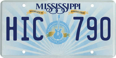 MS license plate HIC790