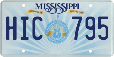MS license plate HIC795