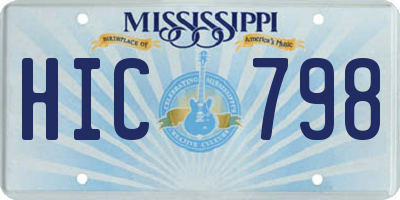 MS license plate HIC798
