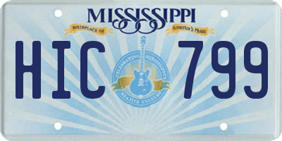 MS license plate HIC799