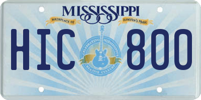 MS license plate HIC800