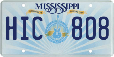 MS license plate HIC808