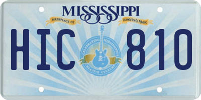 MS license plate HIC810