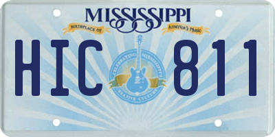 MS license plate HIC811