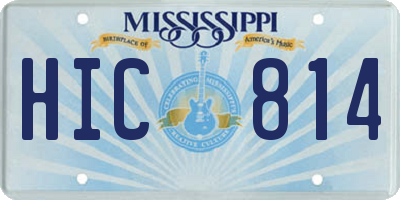 MS license plate HIC814