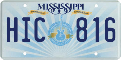 MS license plate HIC816