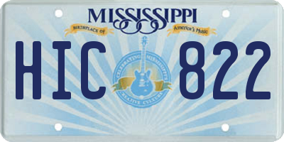 MS license plate HIC822