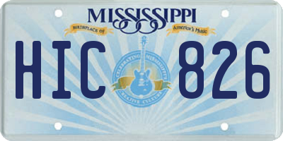 MS license plate HIC826