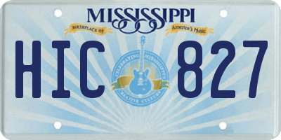 MS license plate HIC827