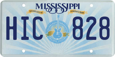 MS license plate HIC828