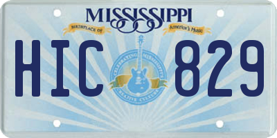 MS license plate HIC829
