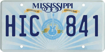 MS license plate HIC841