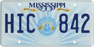 MS license plate HIC842