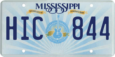 MS license plate HIC844