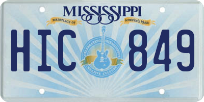 MS license plate HIC849
