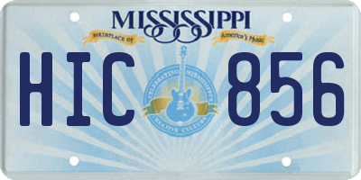 MS license plate HIC856