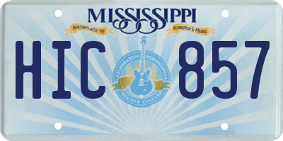 MS license plate HIC857