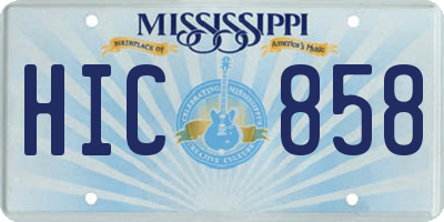 MS license plate HIC858