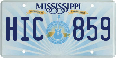 MS license plate HIC859