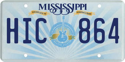 MS license plate HIC864