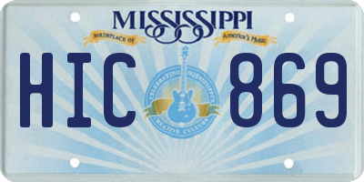 MS license plate HIC869