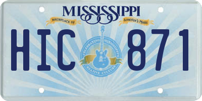 MS license plate HIC871
