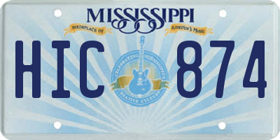 MS license plate HIC874