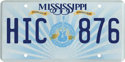MS license plate HIC876