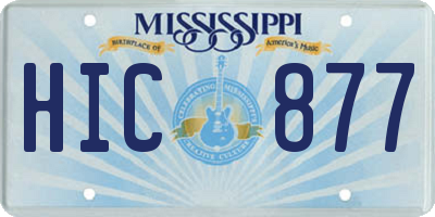MS license plate HIC877
