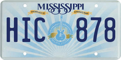 MS license plate HIC878