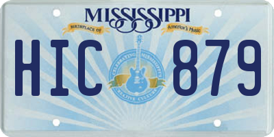 MS license plate HIC879