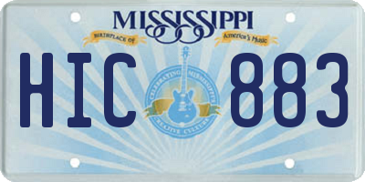 MS license plate HIC883