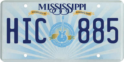 MS license plate HIC885