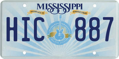 MS license plate HIC887